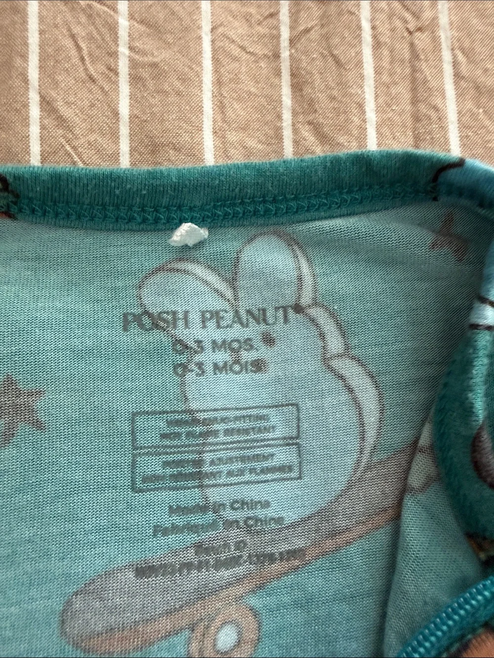 Posh Peanut Teal Bunny Skate Footed One-Piece